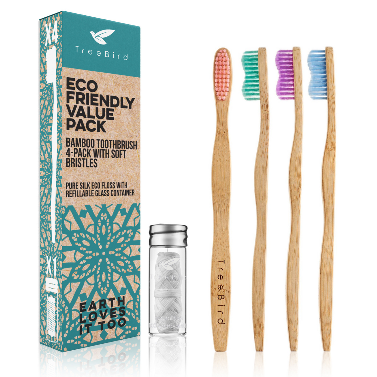 Bamboo Toothbrush Silk Floss Value Pack