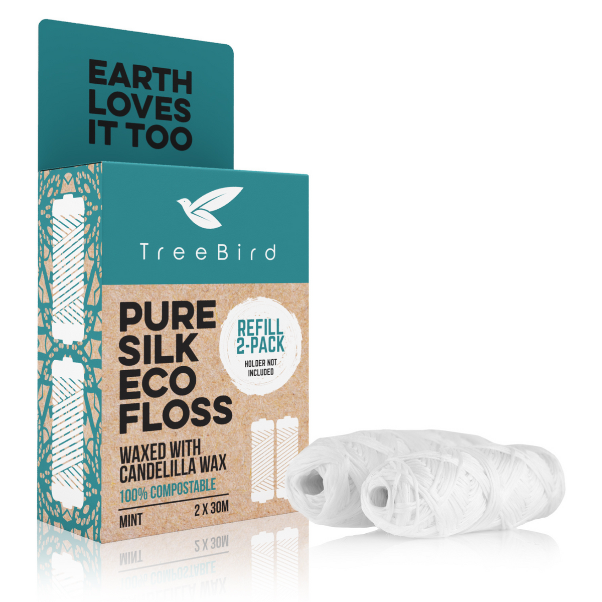 Pure Silk Floss Refills 2-Pack | Dental Floss Refill – TreeBird