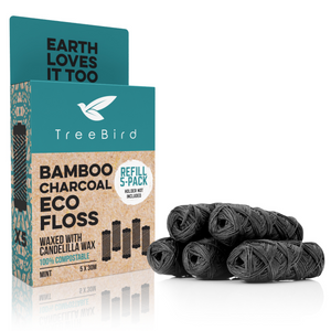 Bamboo Charcoal Eco Floss Refills 5-Pack (Vegan)