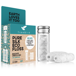 Pure Silk Eco Floss (Glass Dispenser + 3 Floss Spools)